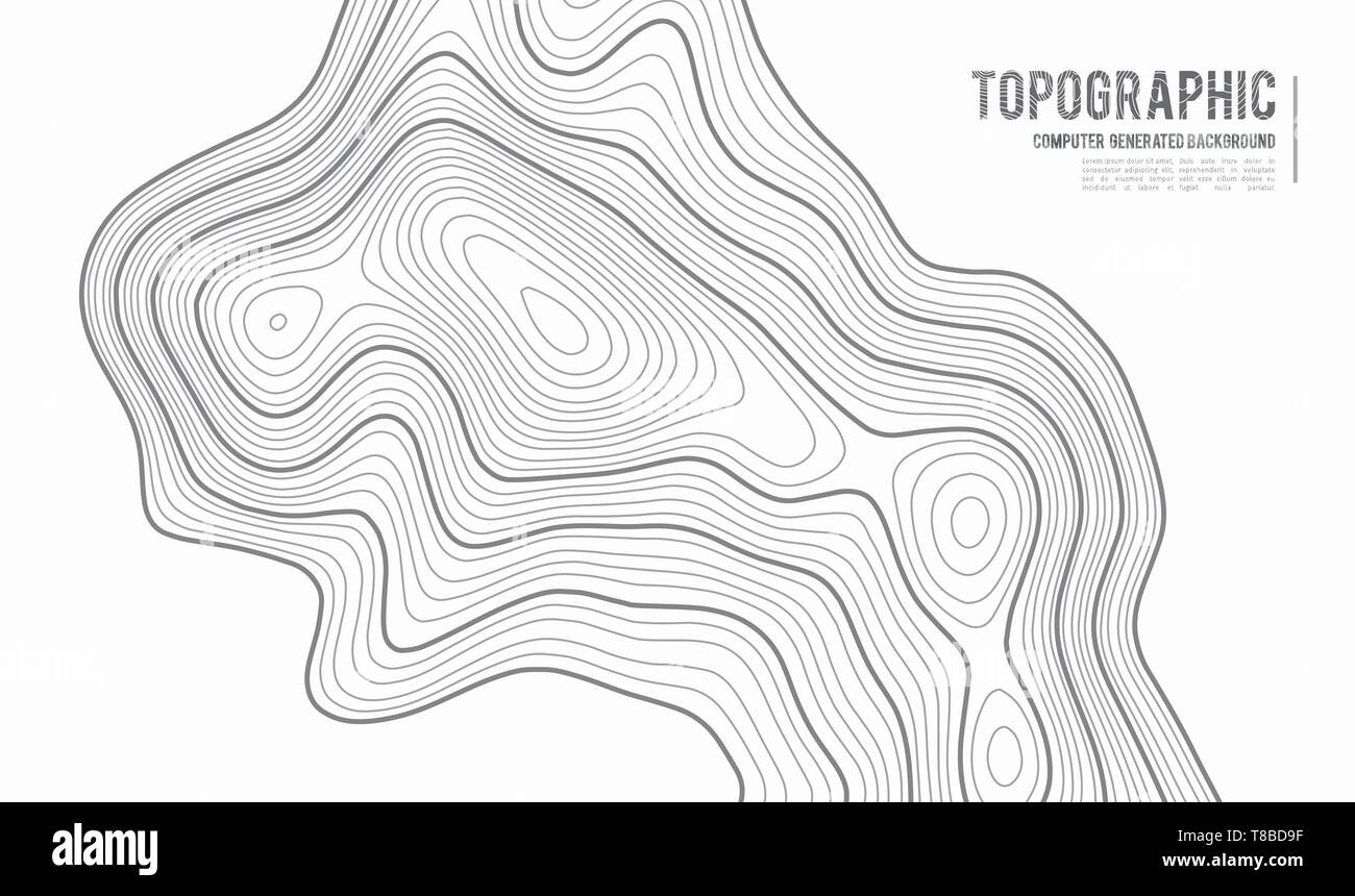 Les contours gris vector de la topographie. La montagne d'illustration vectorielle, la topographie géographique. Texture motif topographique. Site sur un terrain terrain vecteur Illustration de Vecteur