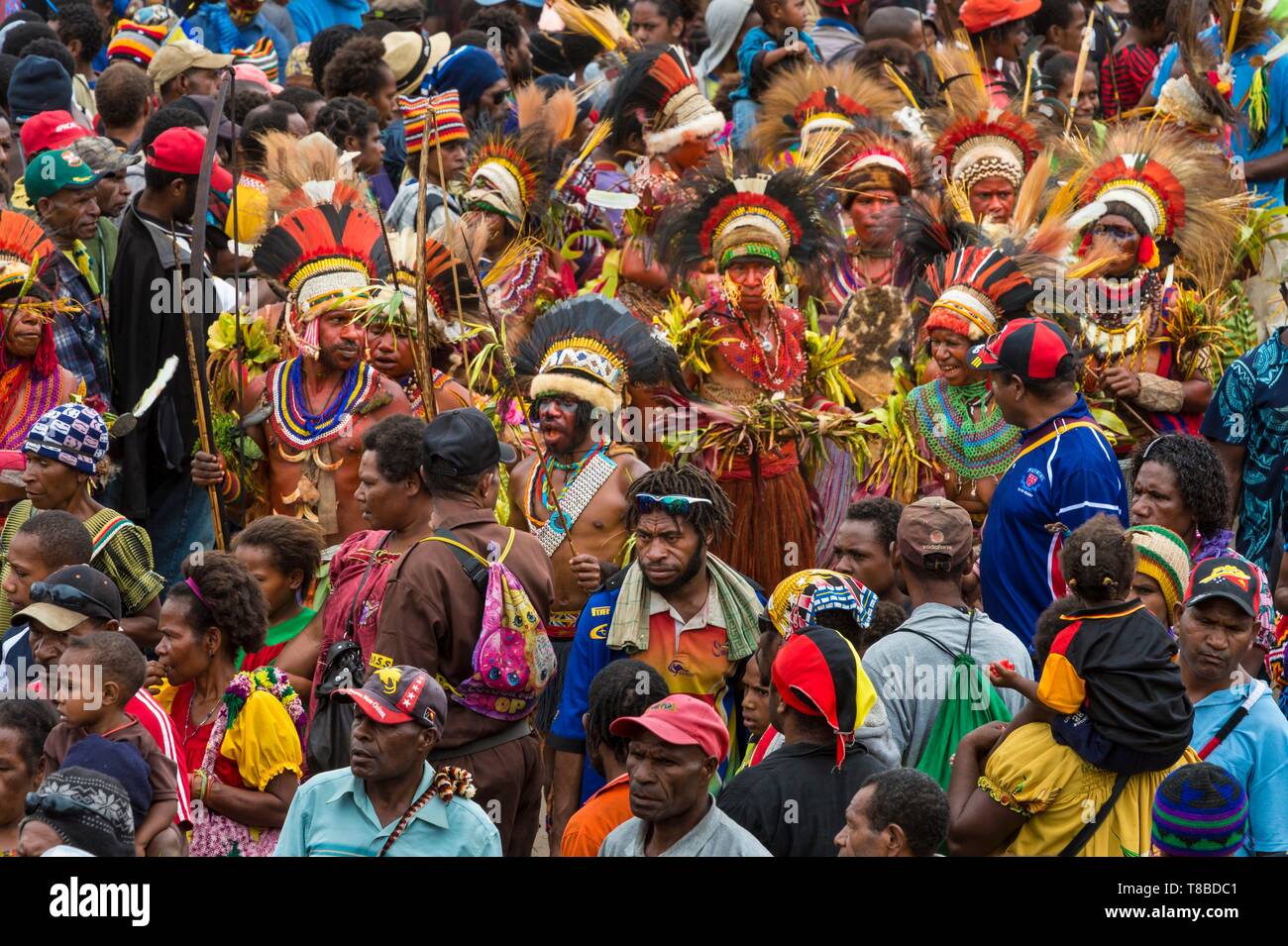 La Papouasie-Nouvelle-Guinée, Eastern Highlands Province, Goroka, Goroka Show festival, danseurs Banque D'Images