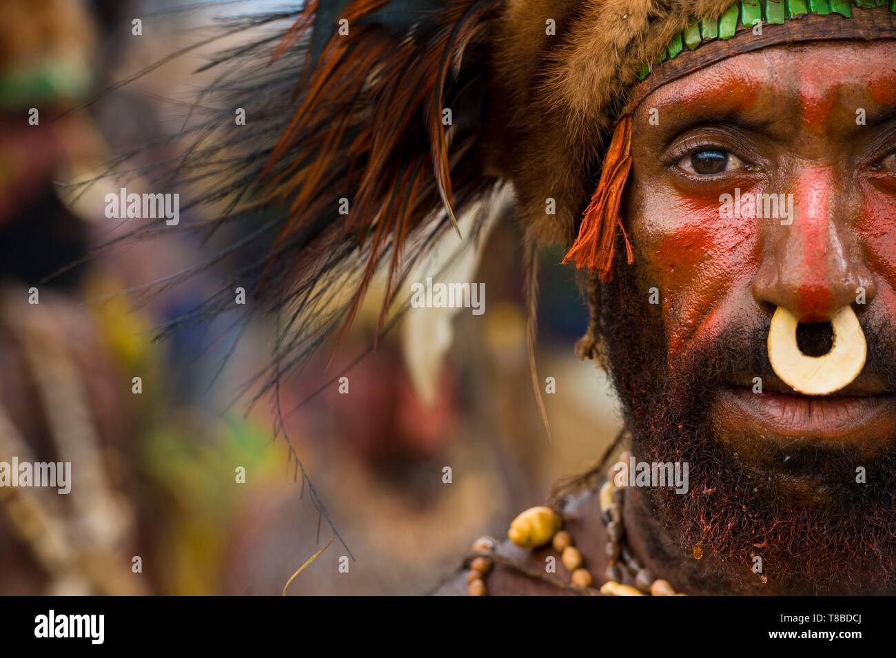 La Papouasie-Nouvelle-Guinée, Eastern Highlands Province, Goroka, Goroka Show festival, sing-sing dancers Banque D'Images