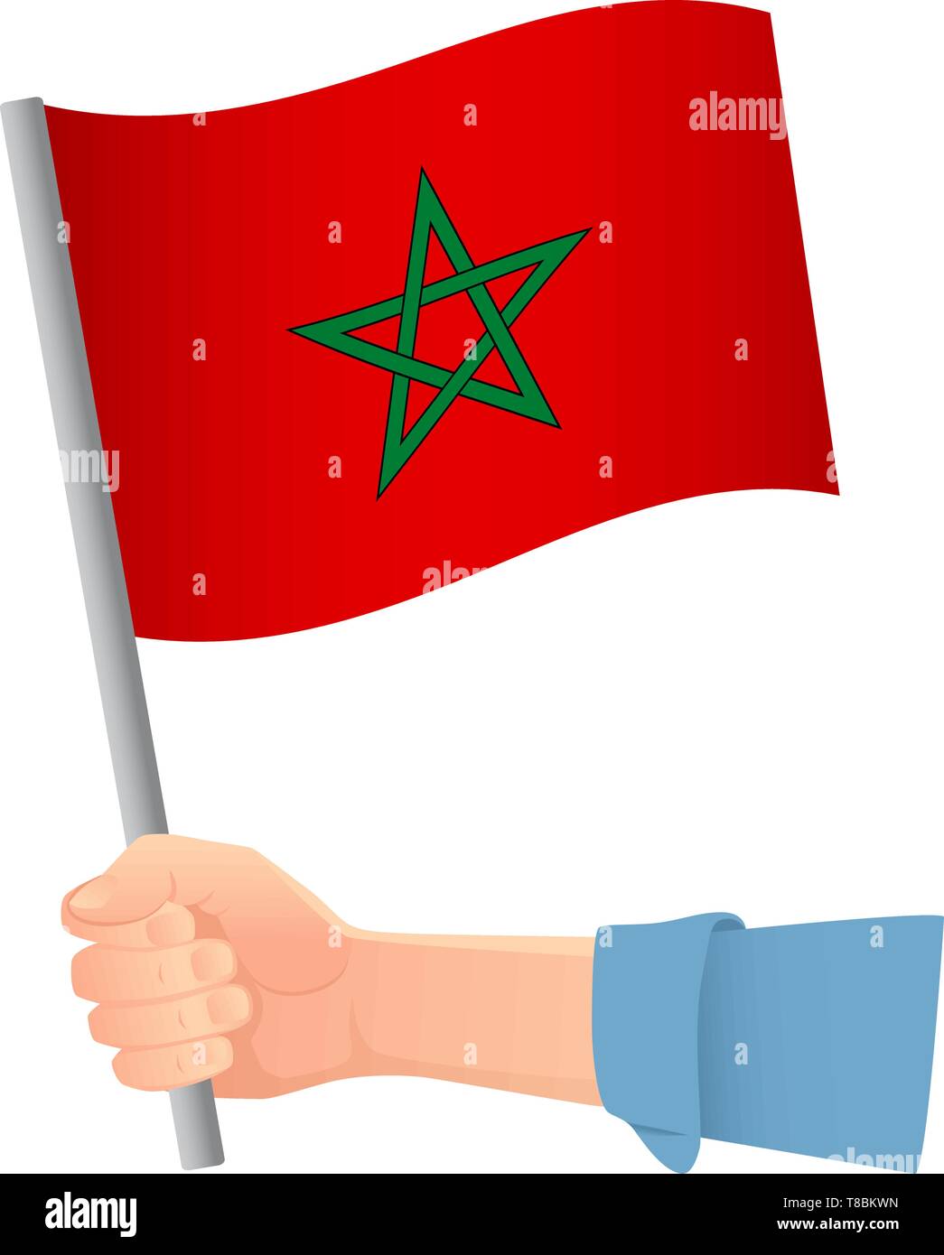 Maroc drapeau dans la main. Contexte patriotique. Drapeau national du Maroc vector illustration Illustration de Vecteur