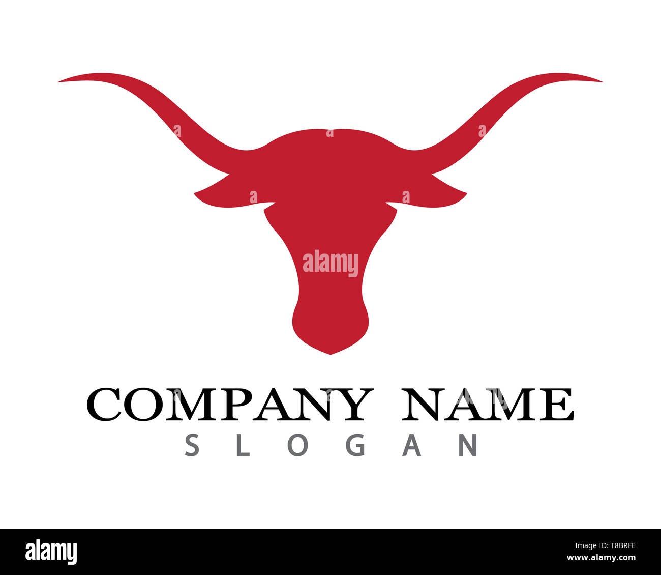 Logo taureau icône illustration vecteur modèle Banque D'Images
