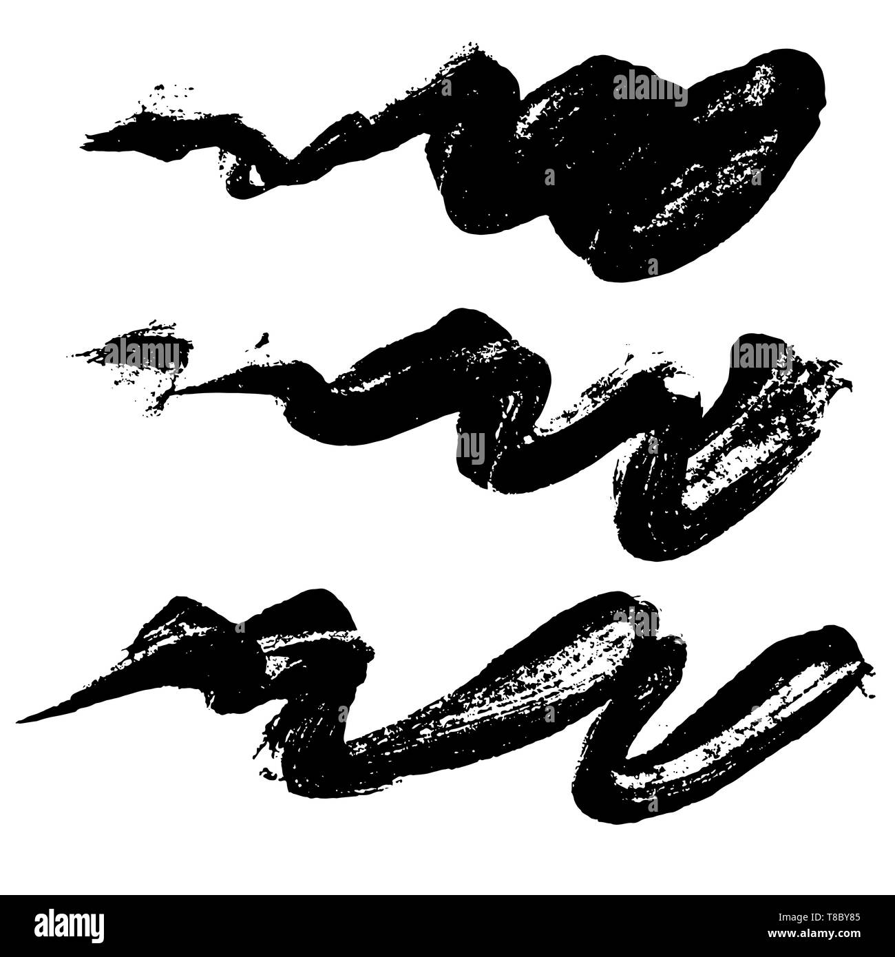 Vecteur d'onde à sec les coups de pinceau. Vector illustration. Grunge texture. Illustration de Vecteur