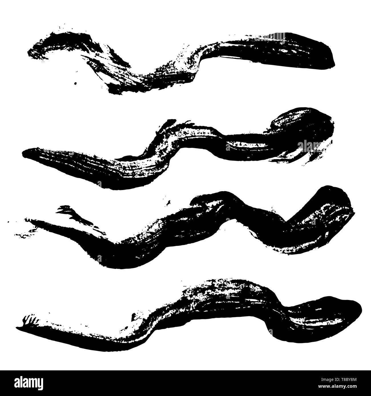 Vecteur d'onde à sec les coups de pinceau. Vector illustration. Grunge texture. Illustration de Vecteur