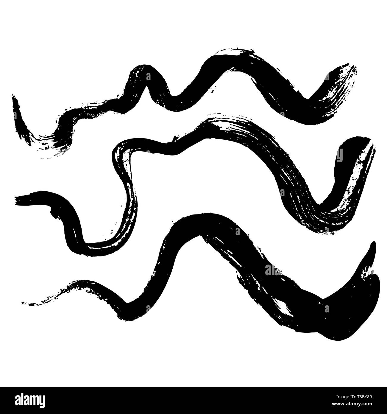 Vecteur d'onde à sec les coups de pinceau. Vector illustration. Grunge texture. Illustration de Vecteur