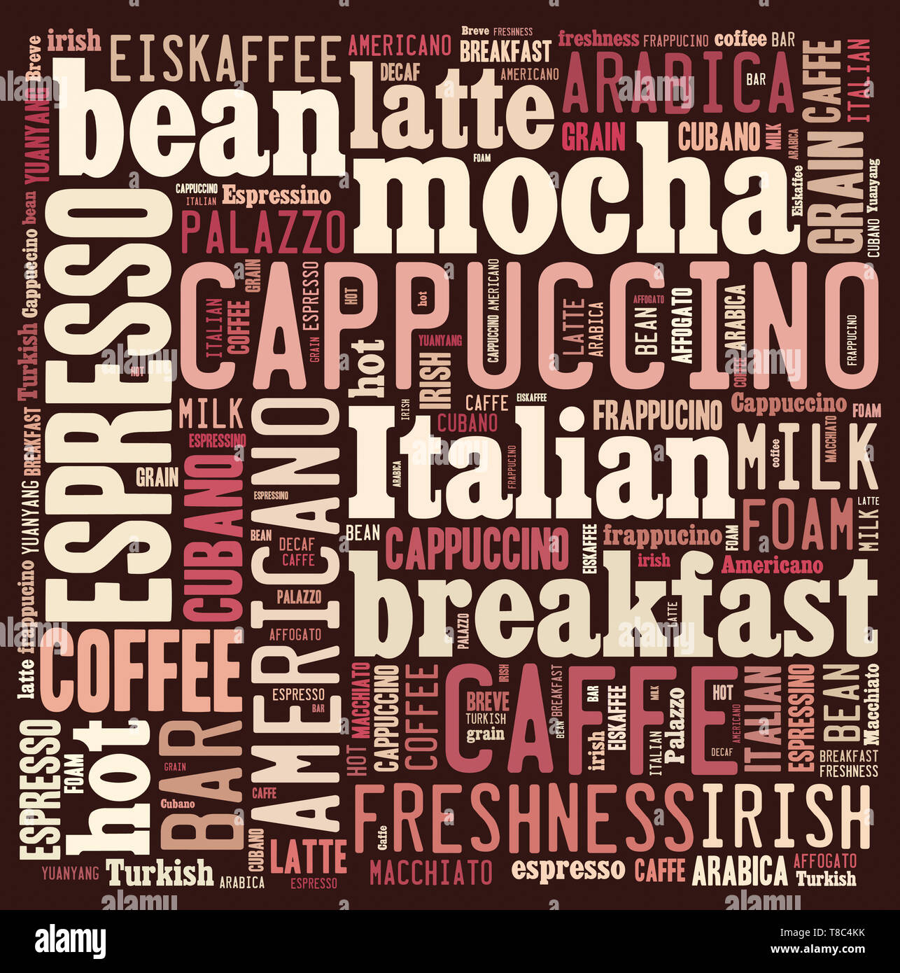 Mot Nuage de mots relatifs à : café Banque D'Images