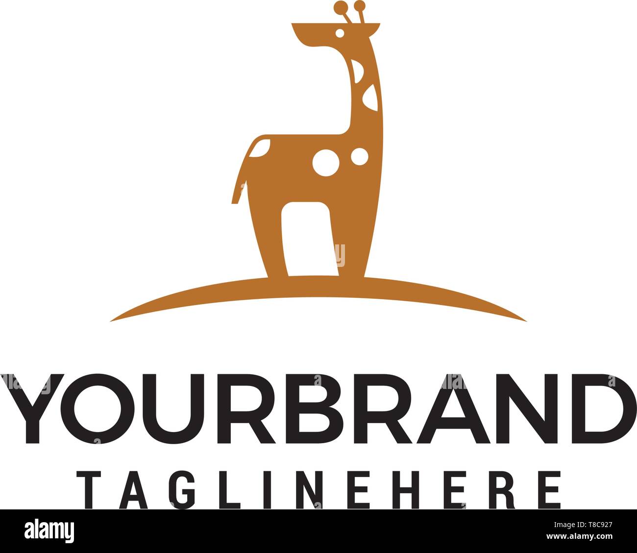 Logo cute giraffe concept design template vector Illustration de Vecteur