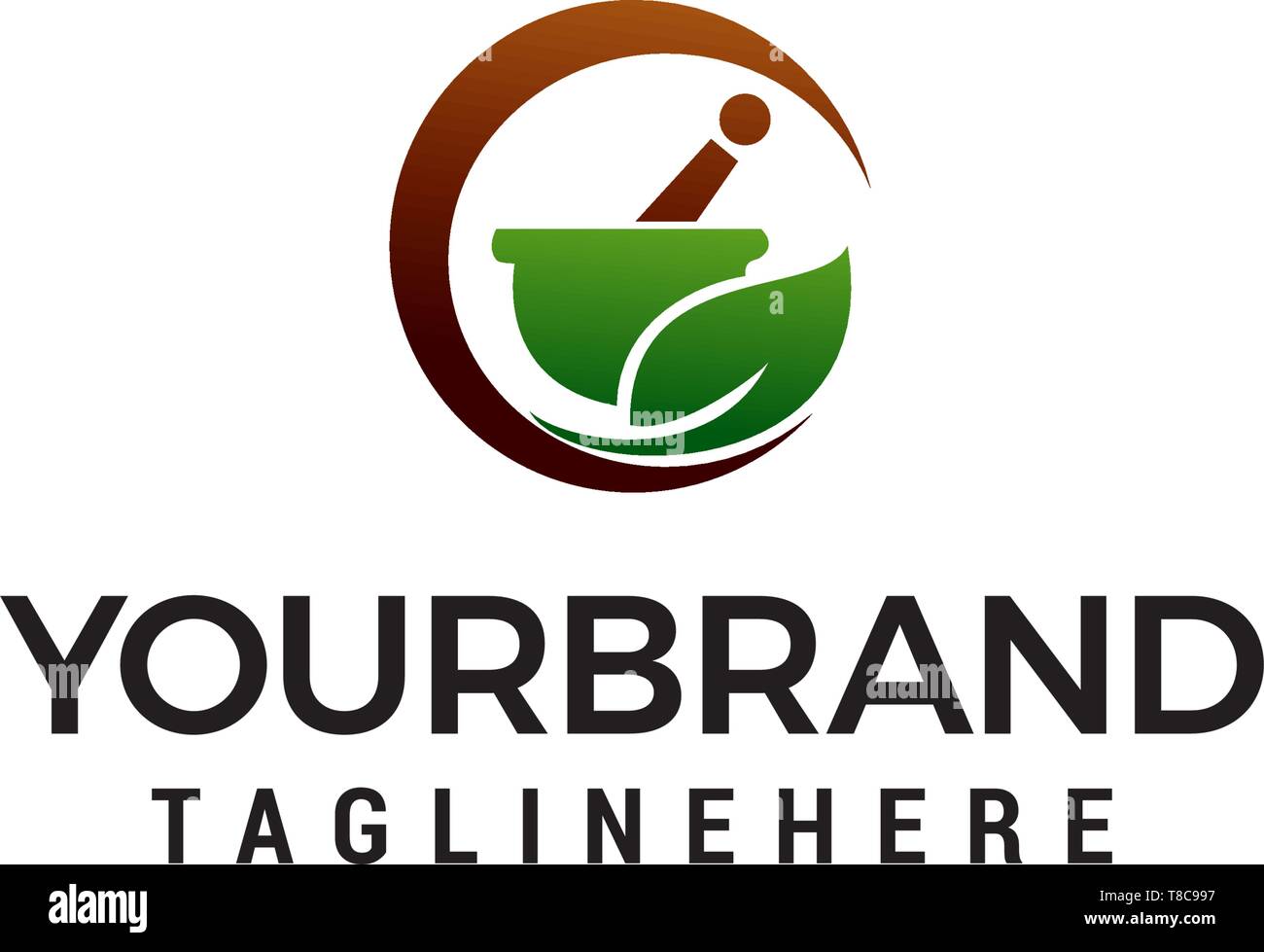 Herbal pharmacy logo design concept vecteur modèle Illustration de Vecteur