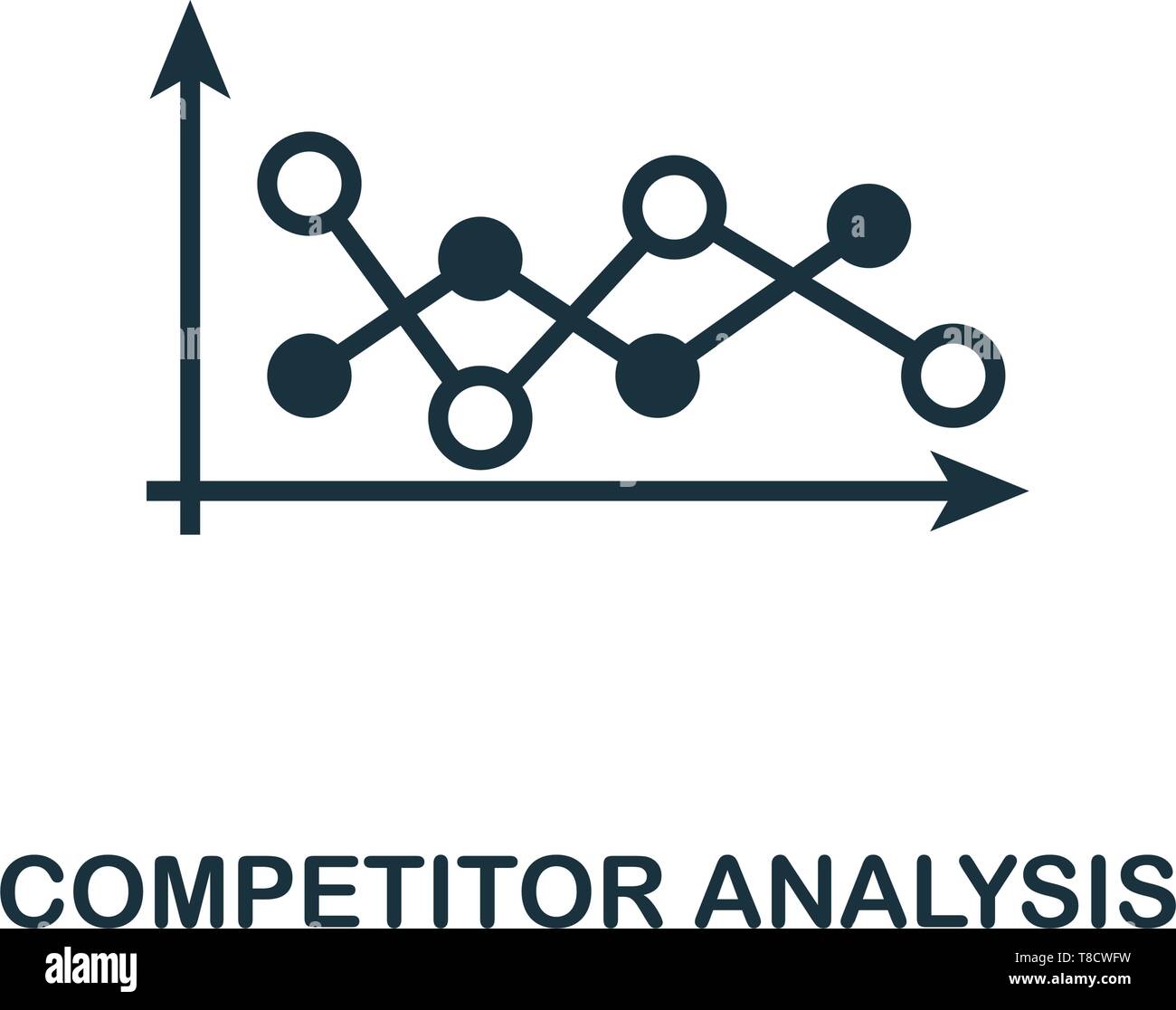 Analyse de la concurrence. Conception des éléments créatifs de la stratégie d'affaires collection d'icônes. Analyse de la concurrence parfaite pixel pour l'icône web design, applications Illustration de Vecteur