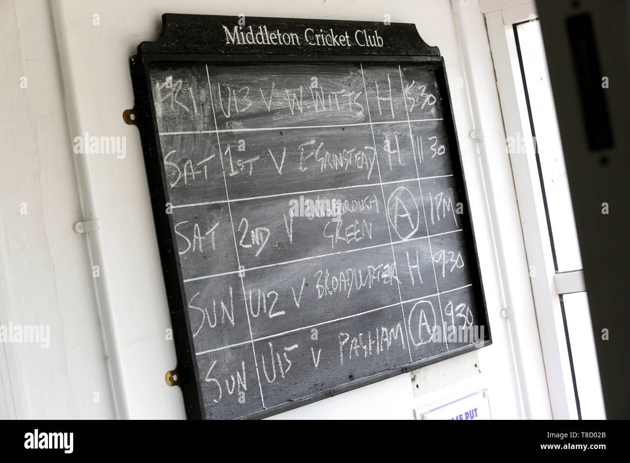 Vue générale du Middleton Cricket Club, Middleton, West Sussex, Royaume-Uni. Banque D'Images