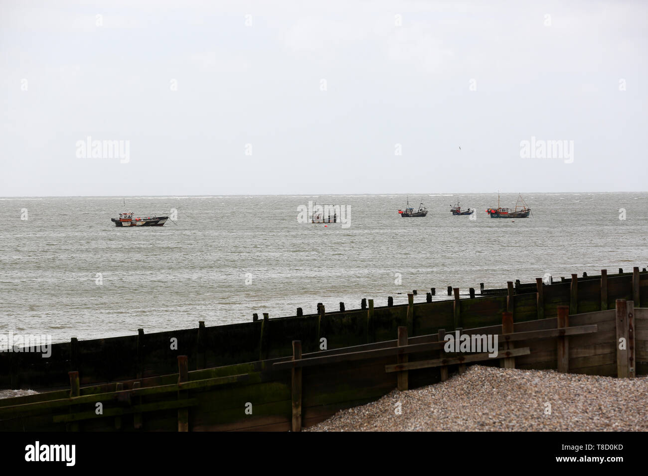 Vues générales de la rampe de bateau Selsey, West Sussex, UK. Banque D'Images