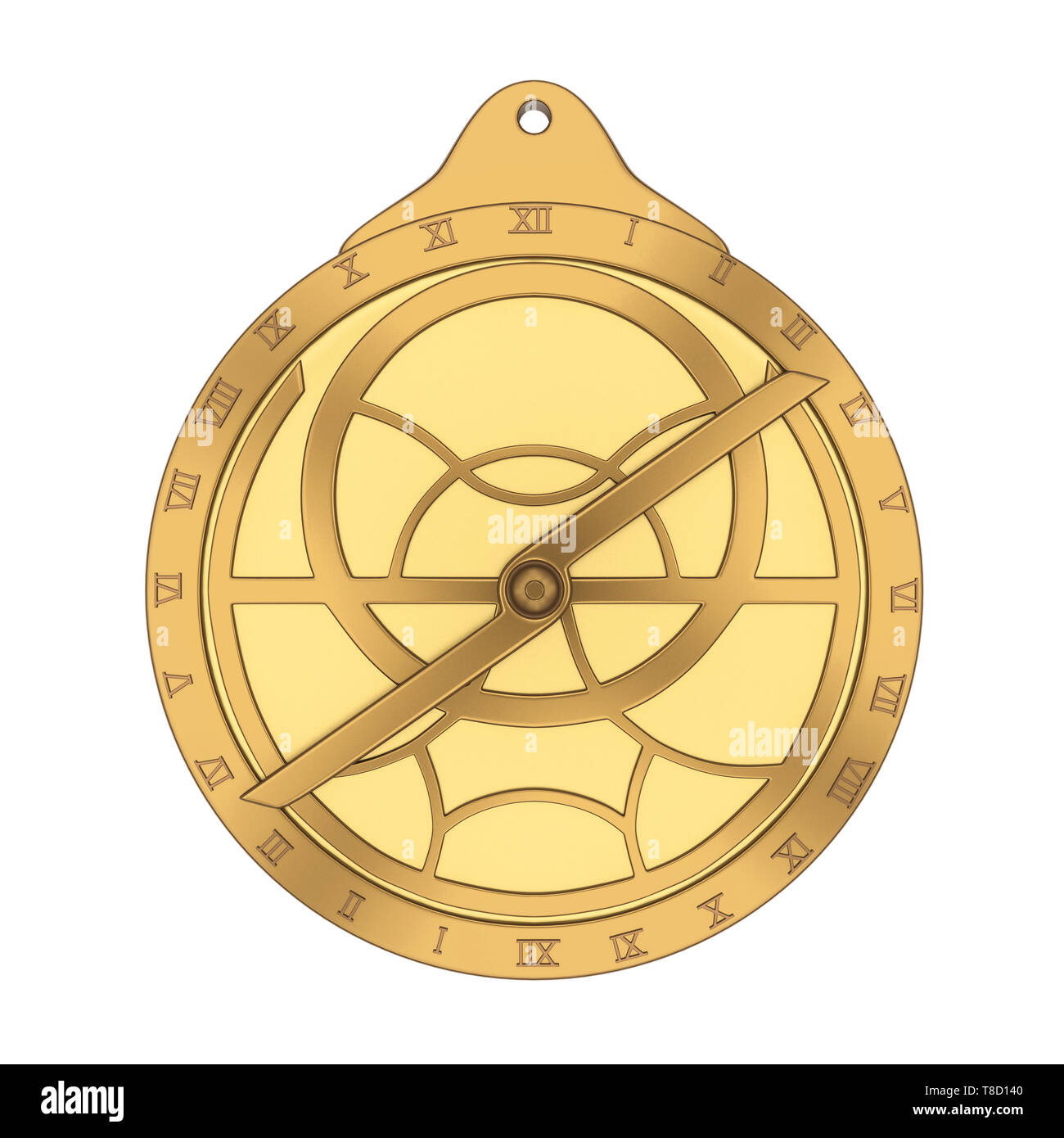 Astrolabe médiéval isolé Banque D'Images