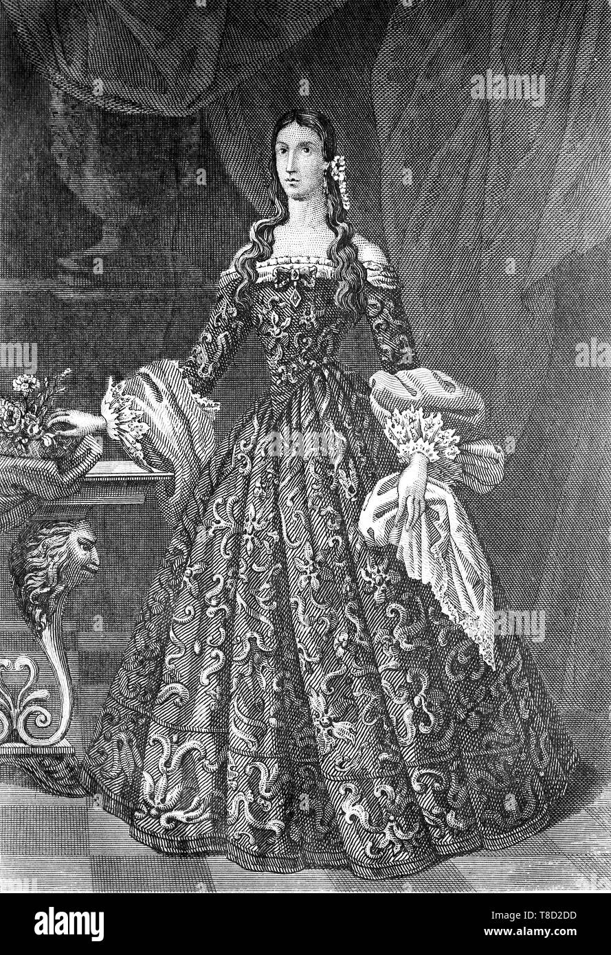 Jeanne de Castille (1479-1555) Reine De Castille à partir de 1504 et de l'Aragon à partir de 1516. Fille des Rois Catholiques. Appelée Jeanne la Folle. Banque D'Images