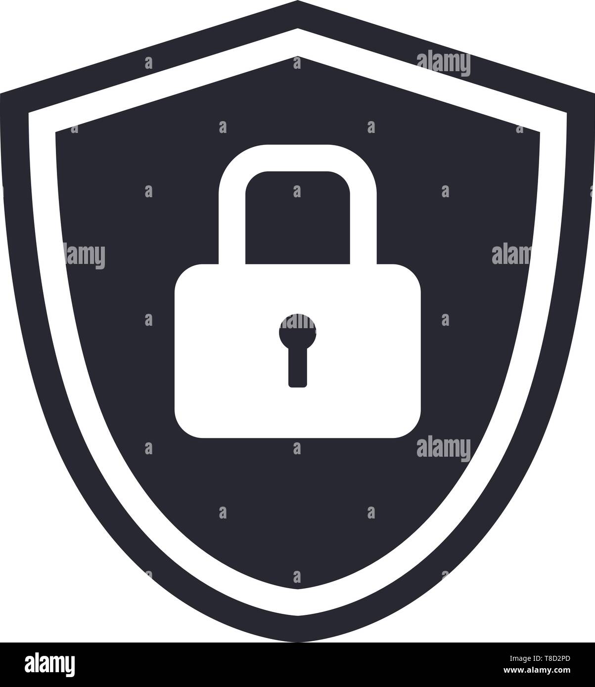 Icône de bouclier symbole avec serrure de sécurité pour la protection vector illustration Illustration de Vecteur