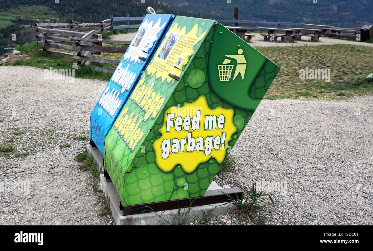 Vancover British Columbia, Canada - Mai,4,2019 colorés - feed me poubelles trouvées sur Vancover,Canada. Banque D'Images