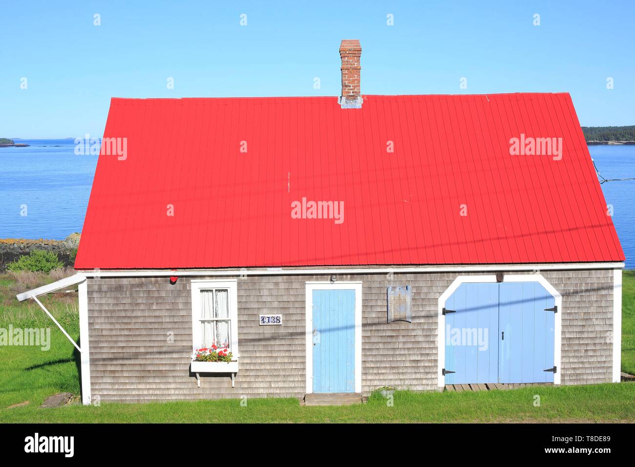 Le Canada, le Nouveau-Brunswick, l'archipel des îles de Fundy, comté de Charlotte, dans la baie de Fundy, l'île Deer, maison traditionnelle en bois Banque D'Images