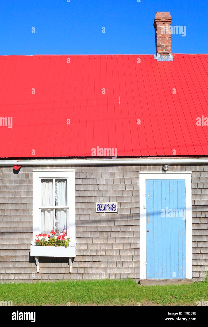 Le Canada, le Nouveau-Brunswick, l'archipel des îles de Fundy, comté de Charlotte, dans la baie de Fundy, l'île Deer, maison traditionnelle en bois Banque D'Images