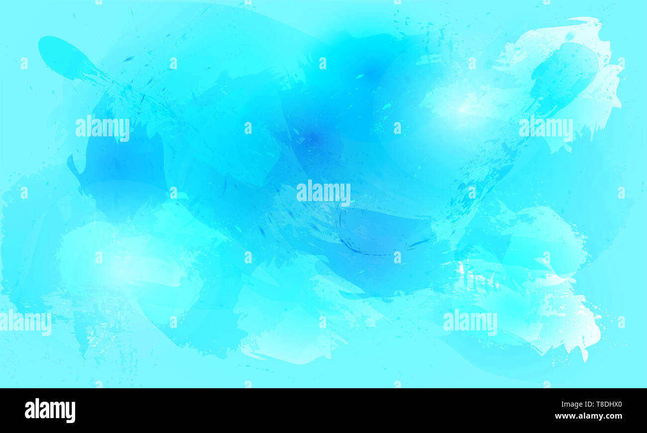 Arrière-plan bleu aquarelle splash en teintes. Résumé de l'élément de conception pour le web, bannière. Poster Design Banque D'Images