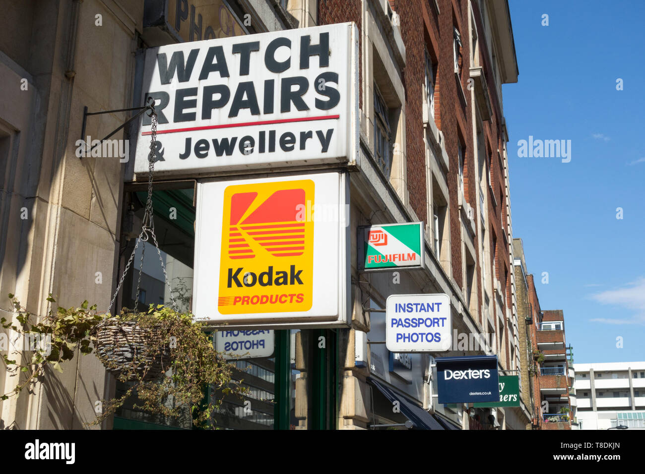 Signalisation à l'extérieur de Kodak une boutique dans le centre de Londres, UK Banque D'Images