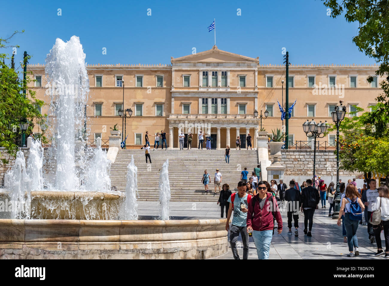 Athènes, Grèce - 27.04.2019 : résidence officielle du Président de la République hellénique. Conçu par Ernst Ziller, construit dans un style néoclassique dans Banque D'Images