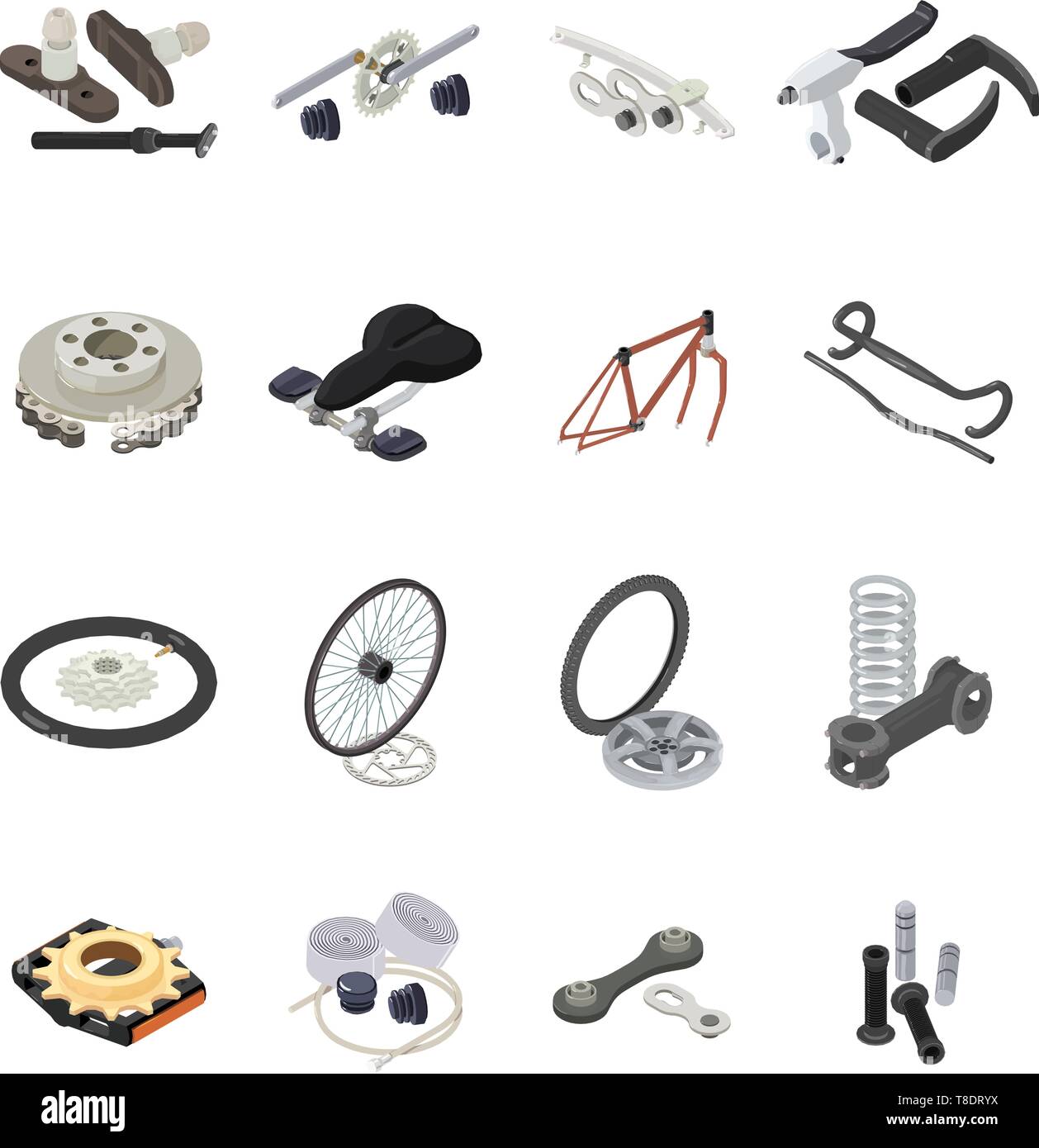 Location partie icons set, style isométrique Illustration de Vecteur