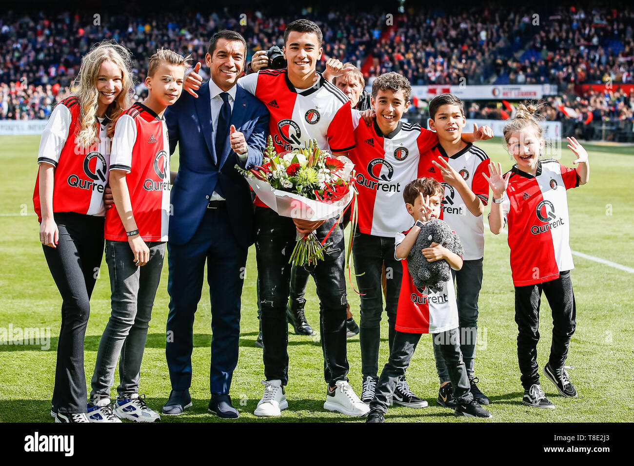 ROTTERDAM , Pays-Bas , 12-05-2019 , Stade de football De Kuip , néerlandais  , Saison 2018/2019 Eredivisie , , Feyenoord - ADO La Haye , résultat final  0-2 , Feyenoord entraîneur et