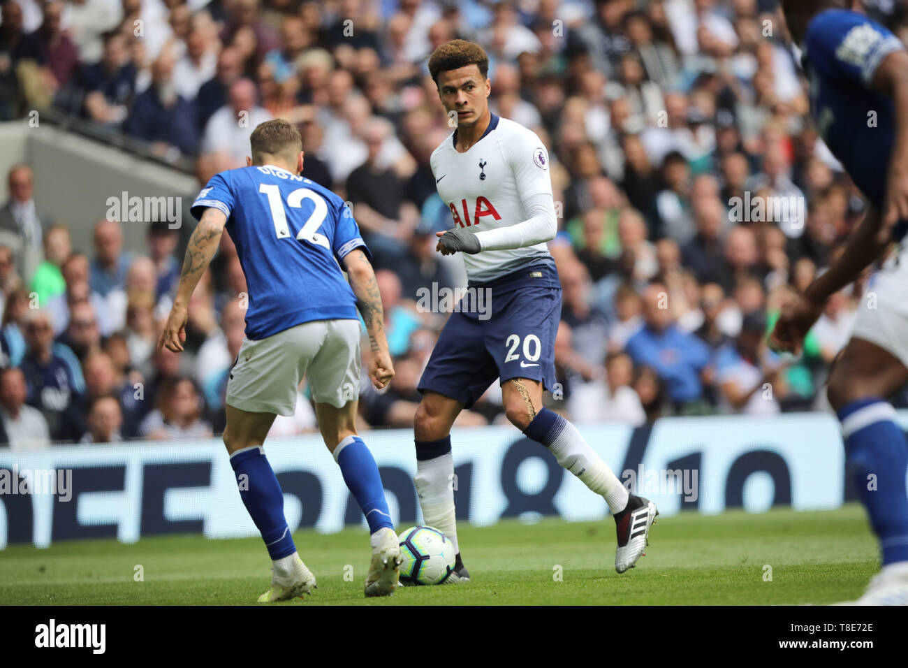 Londres, Royaume-Uni. 12 mai, 2019. Alli Dele (E) à la Tottenham Hotspur v Everton Premier League anglaise correspondent, à la Tottenham Hotspur Stadium, Londres, Royaume-Uni le 12 mai 2019. **Utilisation éditoriale uniquement, licence requise pour un usage commercial. Aucune utilisation de pari, de jeux ou d'un seul club/ligue/dvd publications** Crédit : Paul Marriott/Alamy Live News Banque D'Images