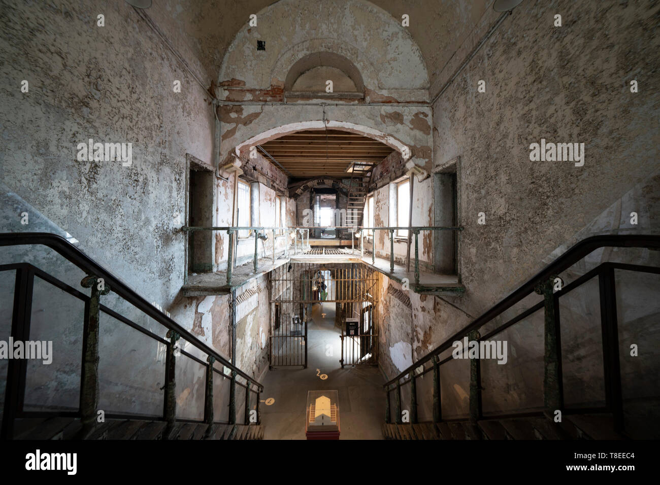 Vue de l'intérieur du pénitencier de Philadelphie abandonné Banque D'Images