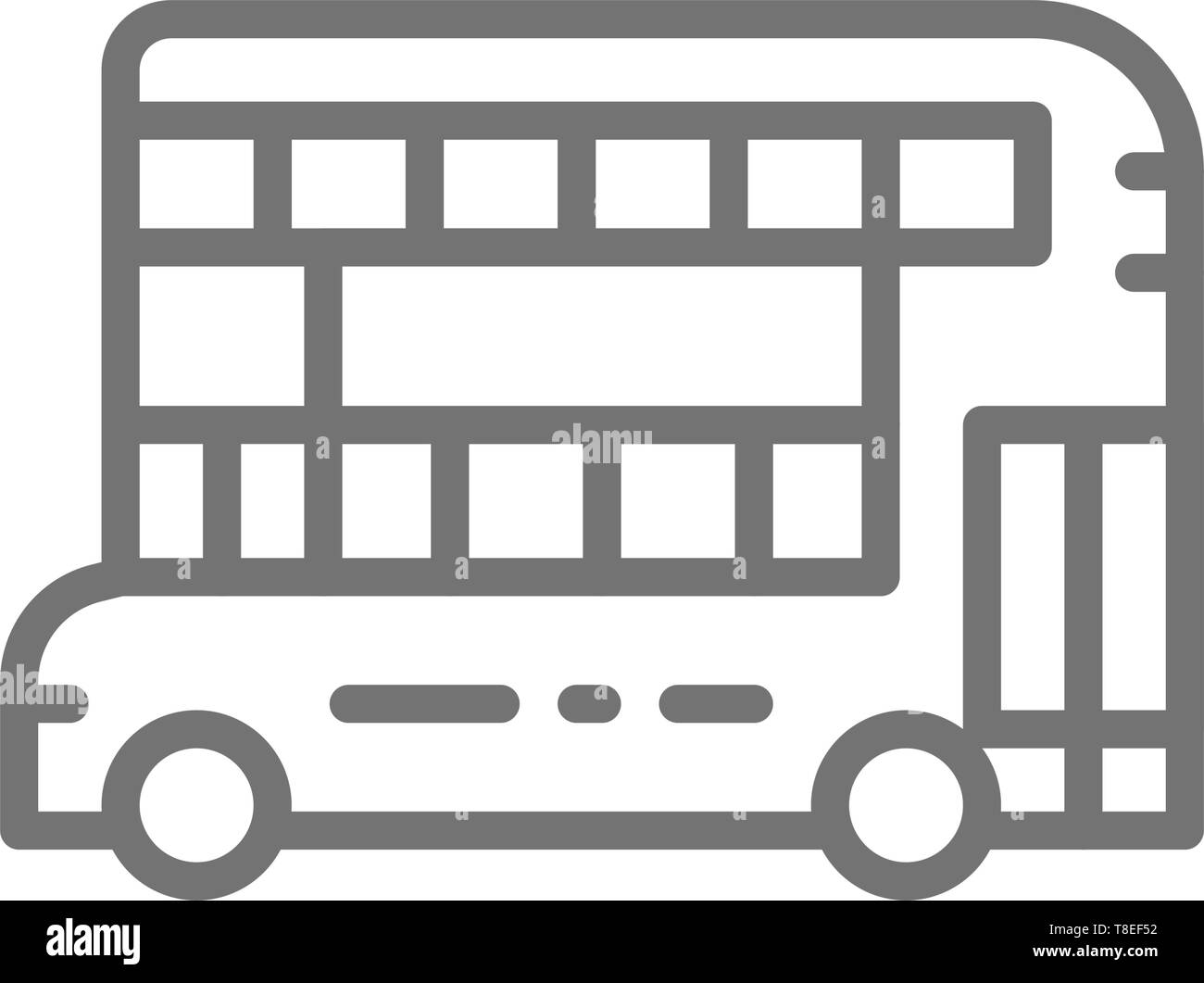 London bus à deux étages, l'icône de la ligne de transport public traditionnel. Illustration de Vecteur