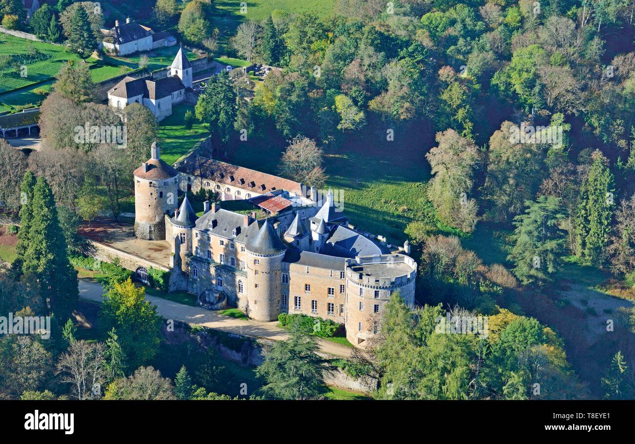 La France, l'Yonne, Chastellux sur Cure, Parc Naturel Régional du Morvan, la vallée de cure, le château de Chastellux Banque D'Images