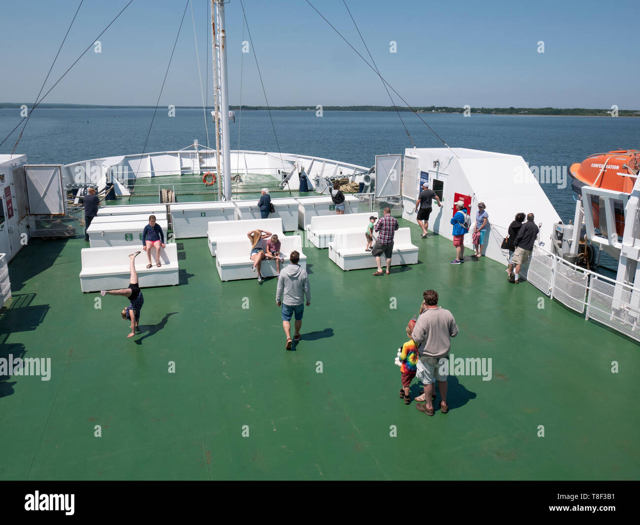 Île du Prince Édouard Nouvelle Écosse traversée en ferry entre les îles en bois et du Caribou à travers le détroit de Northumberland. Banque D'Images