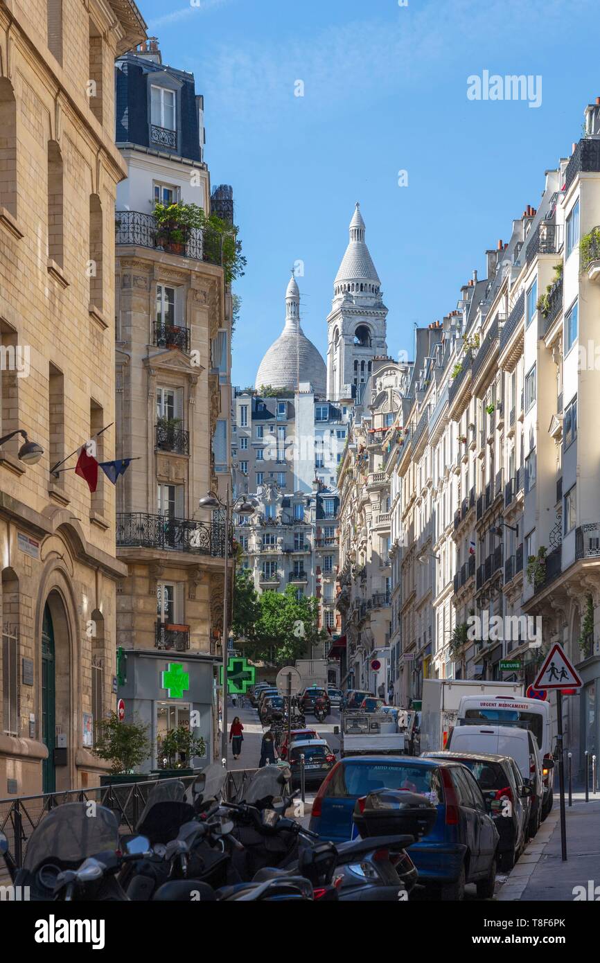 France, Paris, 18ème arrondissement, rue Hermel Banque D'Images