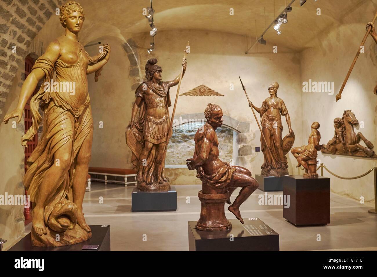 La France, Finistère, Brest, Musée de la marine, des statues de dieux grecs et romains Banque D'Images