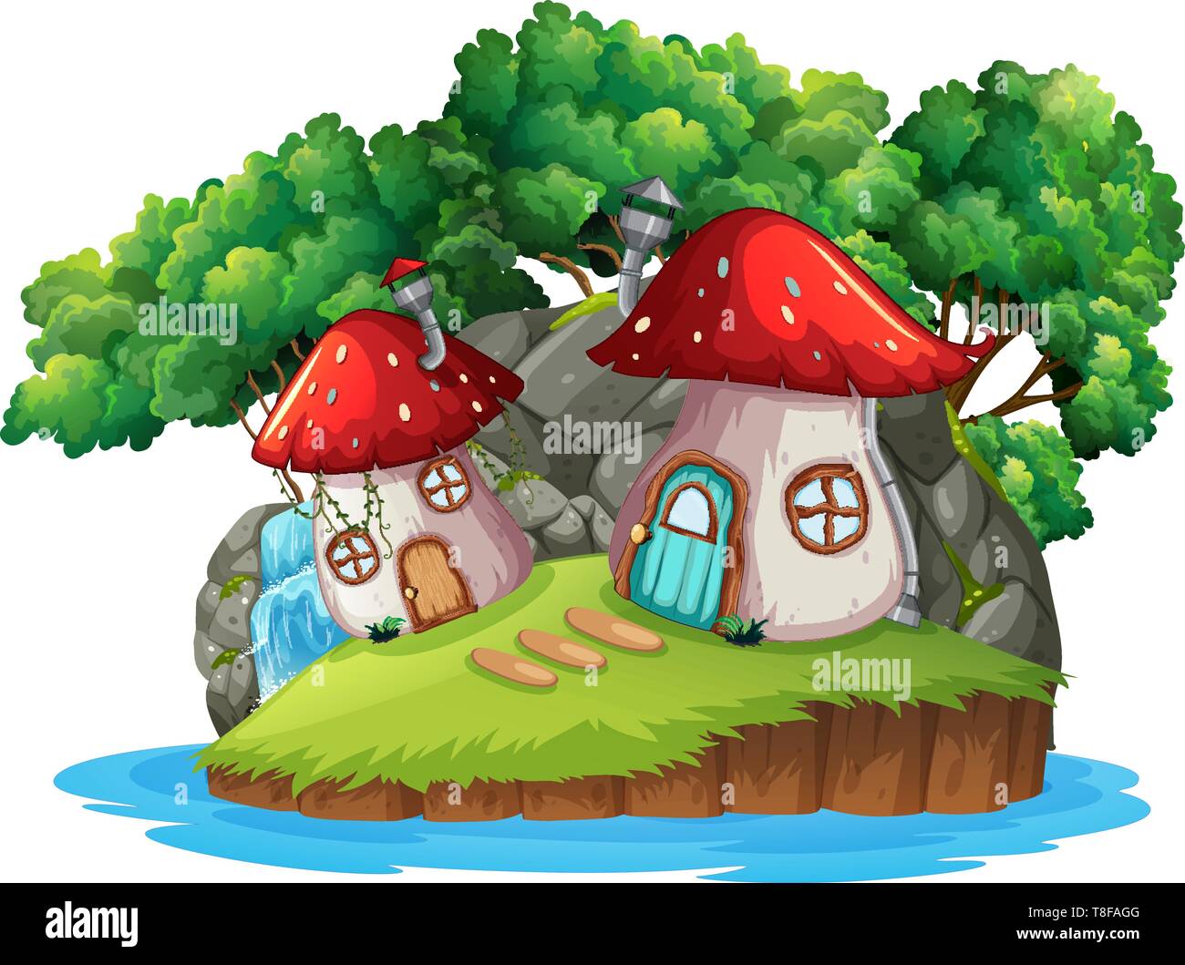 Un Magic Mushroom house illustration Illustration de Vecteur