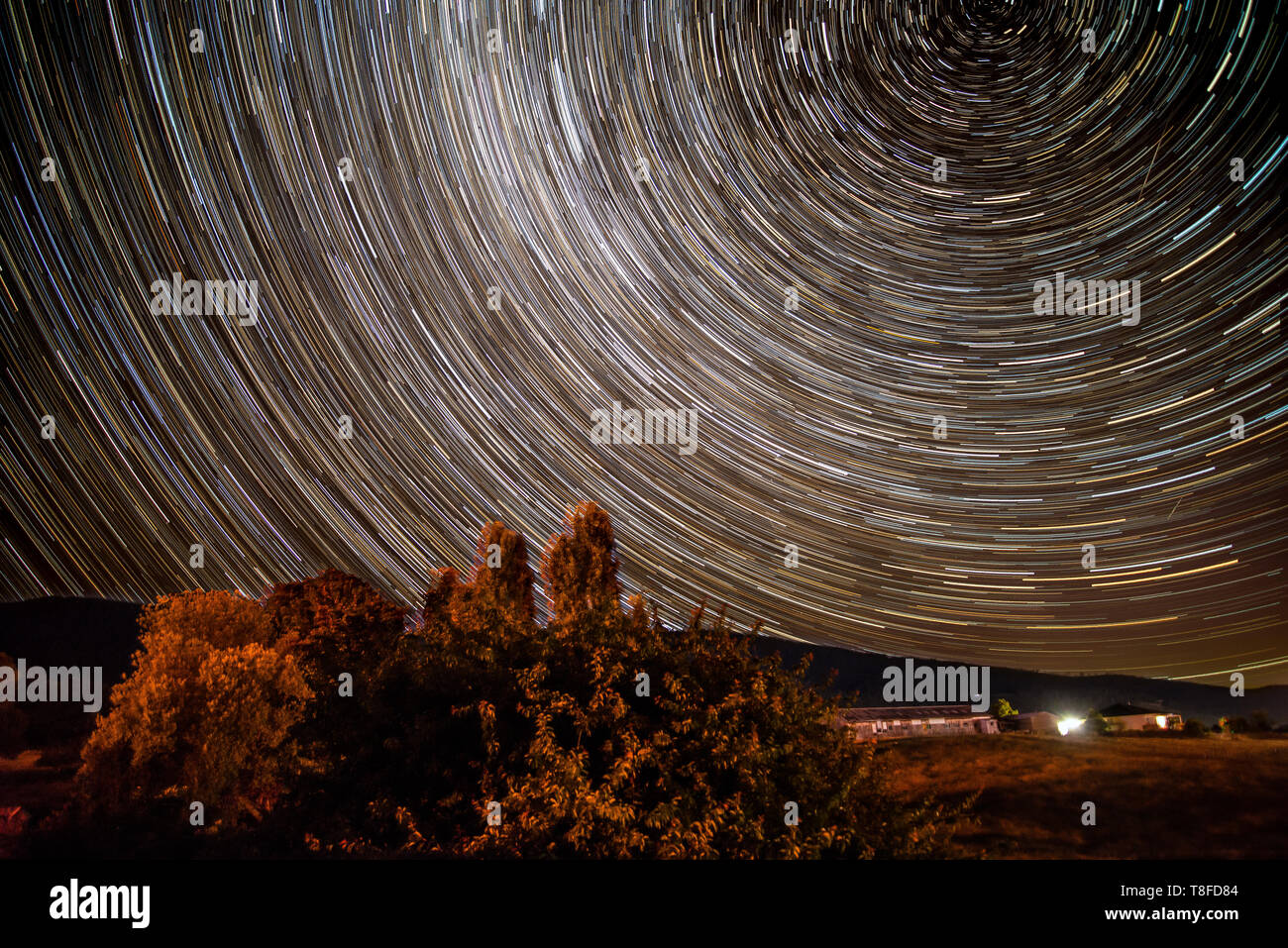 Longue exposition photographie star Banque D'Images