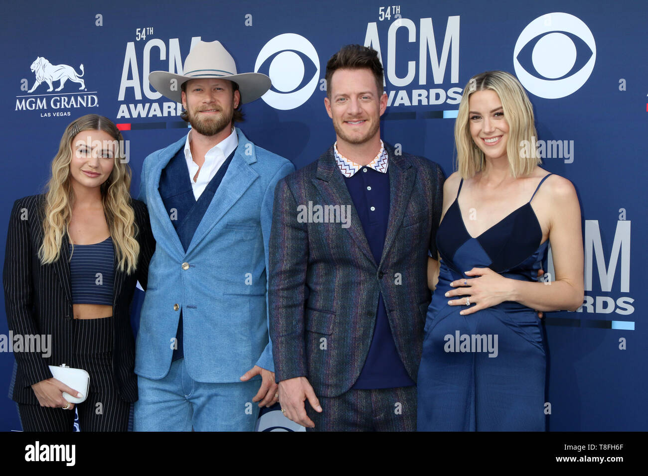 54e Academy of Country Music Awards au MGM Grand Garden Arena comprend : Brittney Kelley, Brian Kelley, Tyler Hubbard, Hayley Hubbard Où : Las Vegas, Nevada, United States Quand : 07 Avr 2019 Crédit : Nicky Nelson/WENN.com Banque D'Images