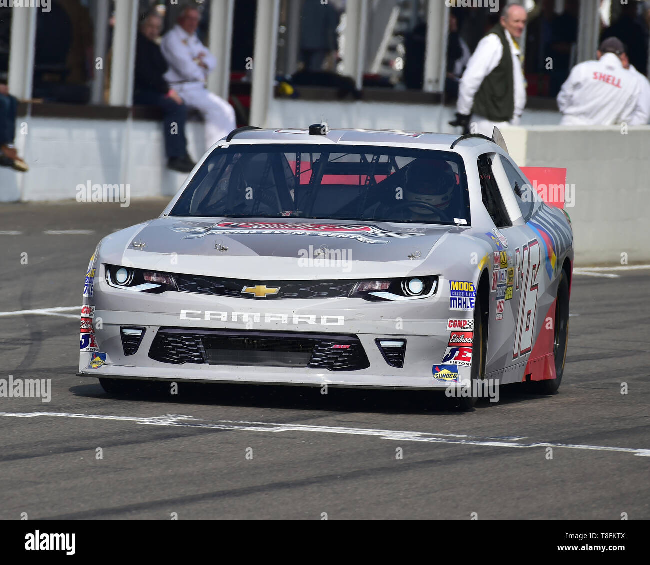 Chevrolet Camaro, NASCAR, 77e réunion des membres, Goodwood, West Sussex, Angleterre, avril 2019, Christian Jacq, voitures, course, circuit de voitures classiques, la concurrence Banque D'Images