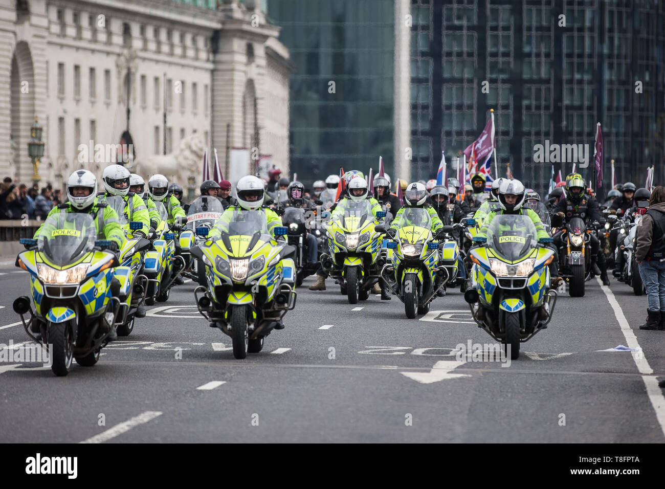 Les motocyclistes de partout au Royaume-Uni prendre part à Rolling Thunder, un tour à l'appui de Parachute Regiment soldier F face à des poursuites sur le Dimanche sanglant. Avec : Atmosphère, voir Où : London, Royaume-Uni Quand : 12 Avr 2019 Crédit : Wheatley/WENN Banque D'Images