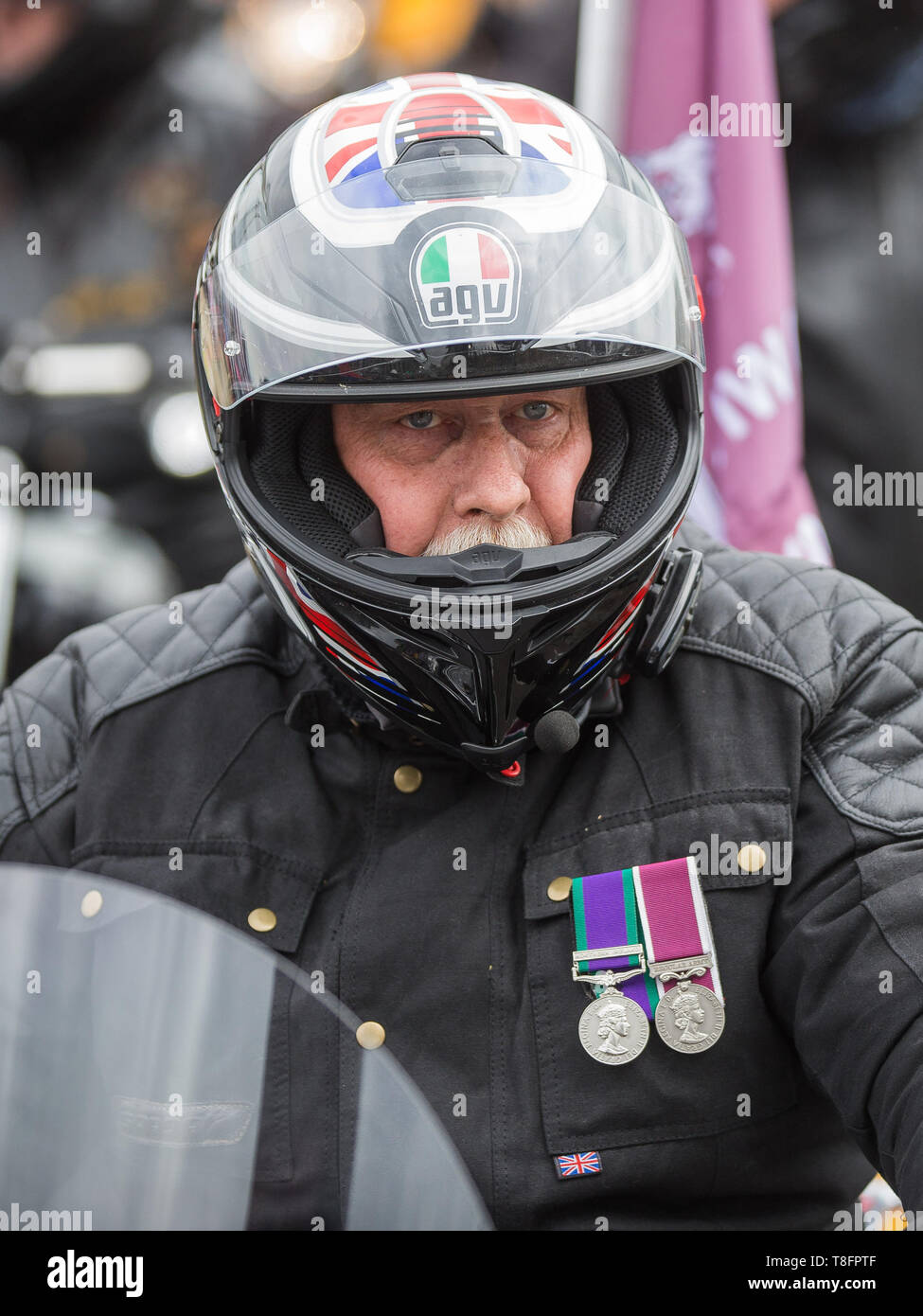 Les motocyclistes de partout au Royaume-Uni prendre part à Rolling Thunder, un tour à l'appui de Parachute Regiment soldier F face à des poursuites sur le Dimanche sanglant. Avec : Atmosphère, voir Où : London, Royaume-Uni Quand : 12 Avr 2019 Crédit : Wheatley/WENN Banque D'Images