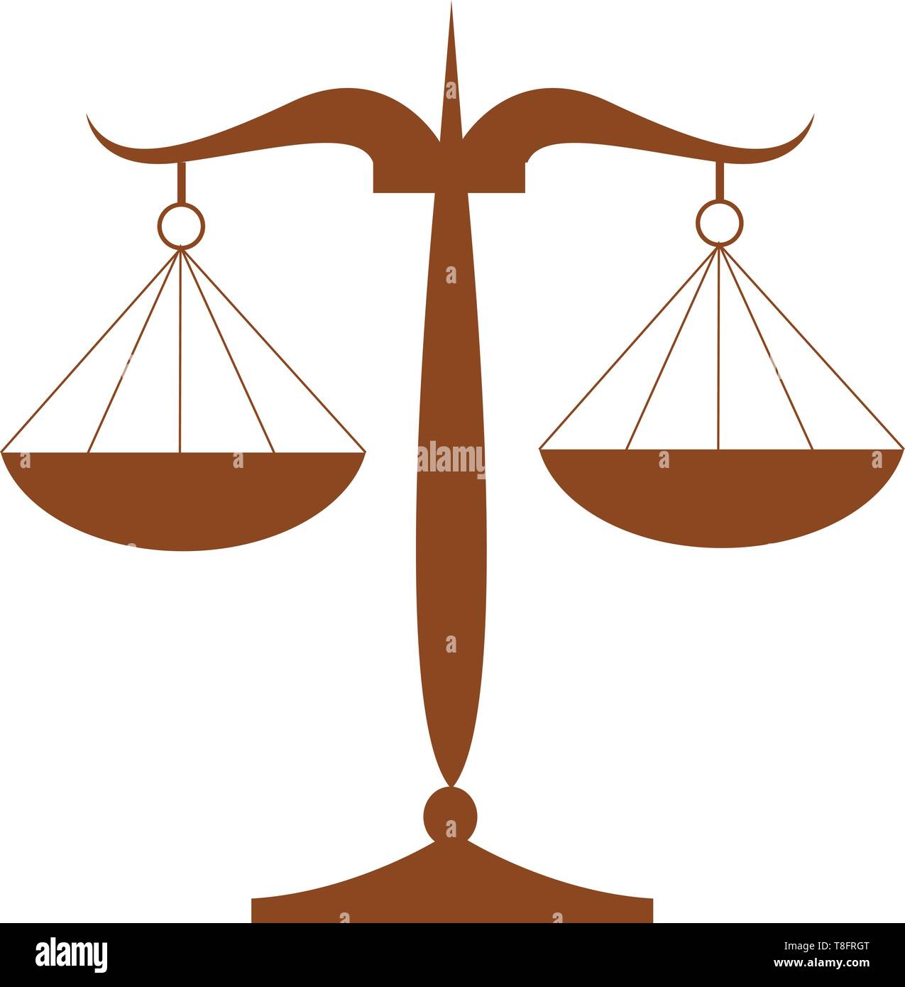 Une échelle de Brown, un instrument de pesage avec deux plaques ou bols, suspendue à égale distance d'un point d'appui pour mesurer la masse d'un objet Vector, c Illustration de Vecteur