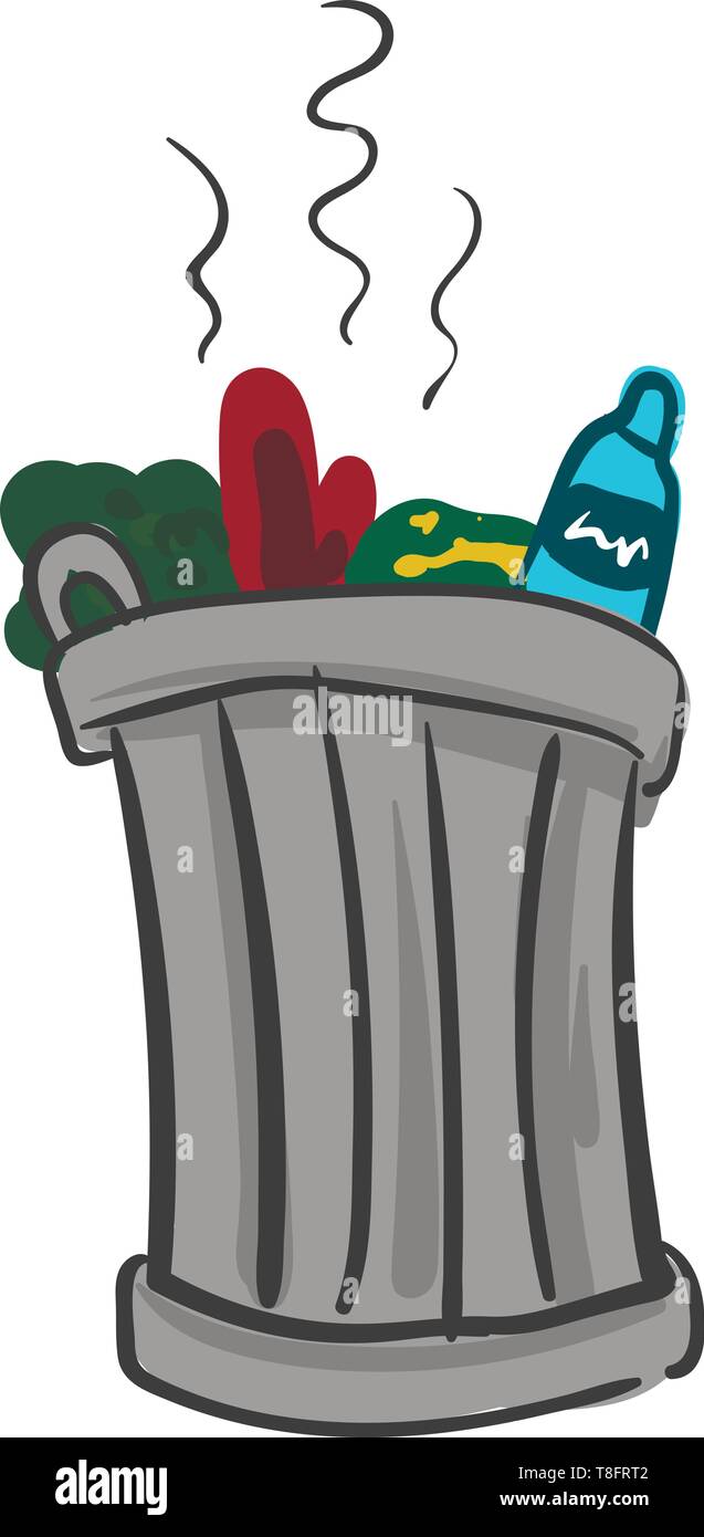 Portrait de la Poubelle cylindrique gris sauvegardés avec l'ensemble