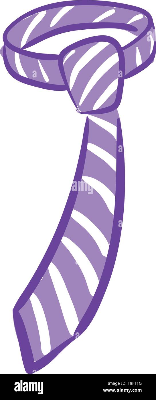 Une cravate Mauve et blanc ornée avec des conceptions accrocheur est parfait pour l'affaire des hommes et des journées spéciales définir fond blanc isolé vu de l'e Illustration de Vecteur