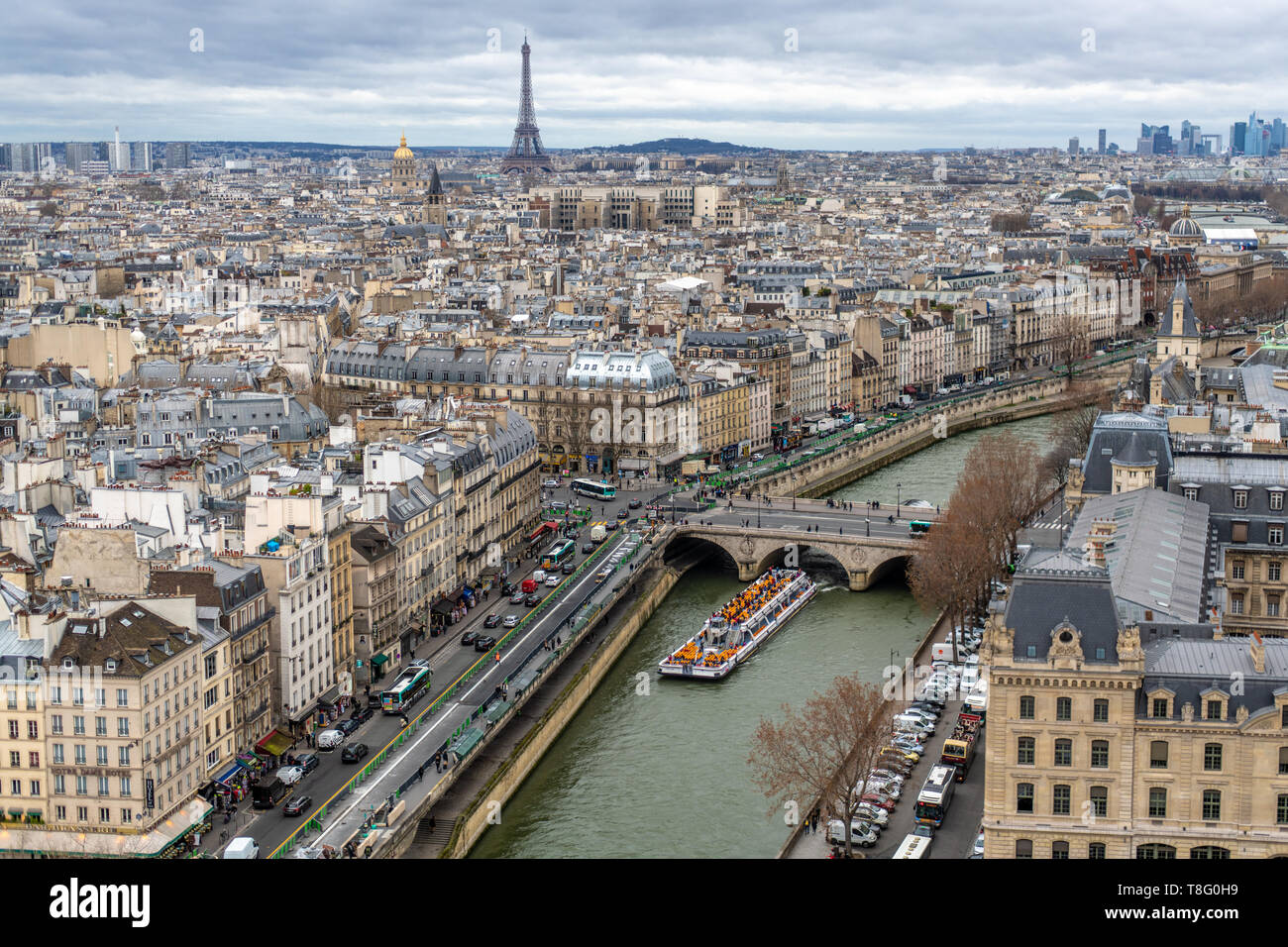Birds Eye View of Paris, France. Notre Dame - Paris, France Banque D'Images
