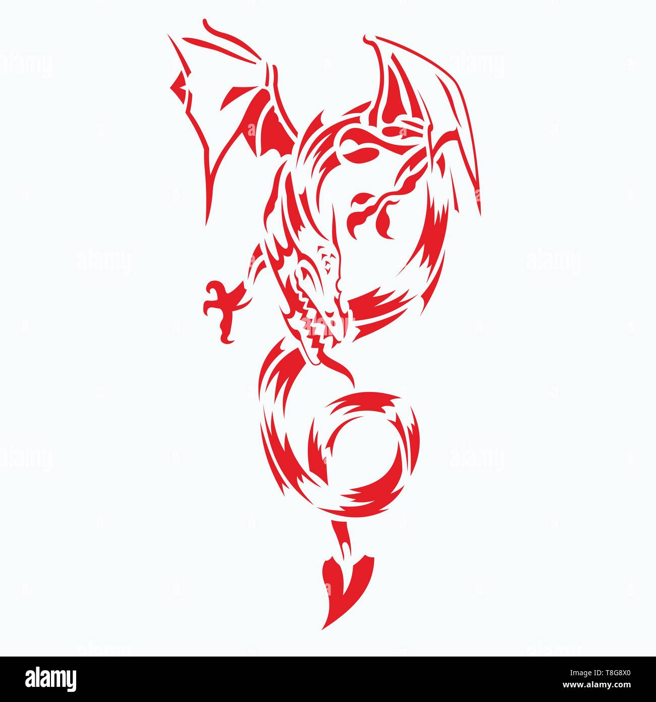 Les vecteurs pour motifs de tatouage de dragon, t-shirt designs, logos, symboles, facile à appliquer. Illustration de Vecteur