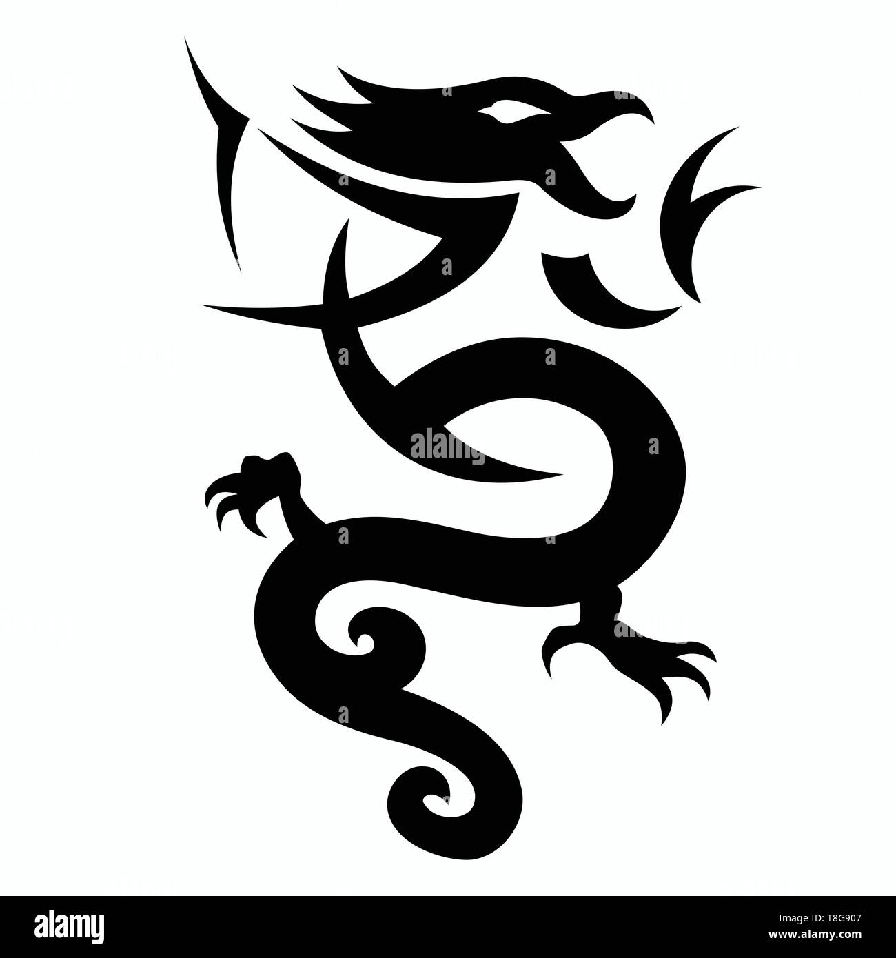 Les vecteurs pour motifs de tatouage de dragon, t-shirt designs, logos, symboles, facile à appliquer. Illustration de Vecteur