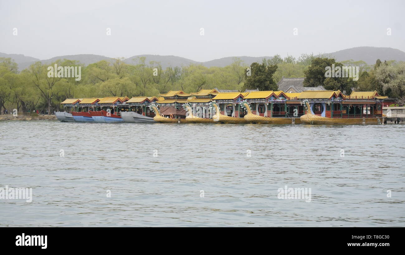 Bateaux au lac Kunming Beijing Banque D'Images