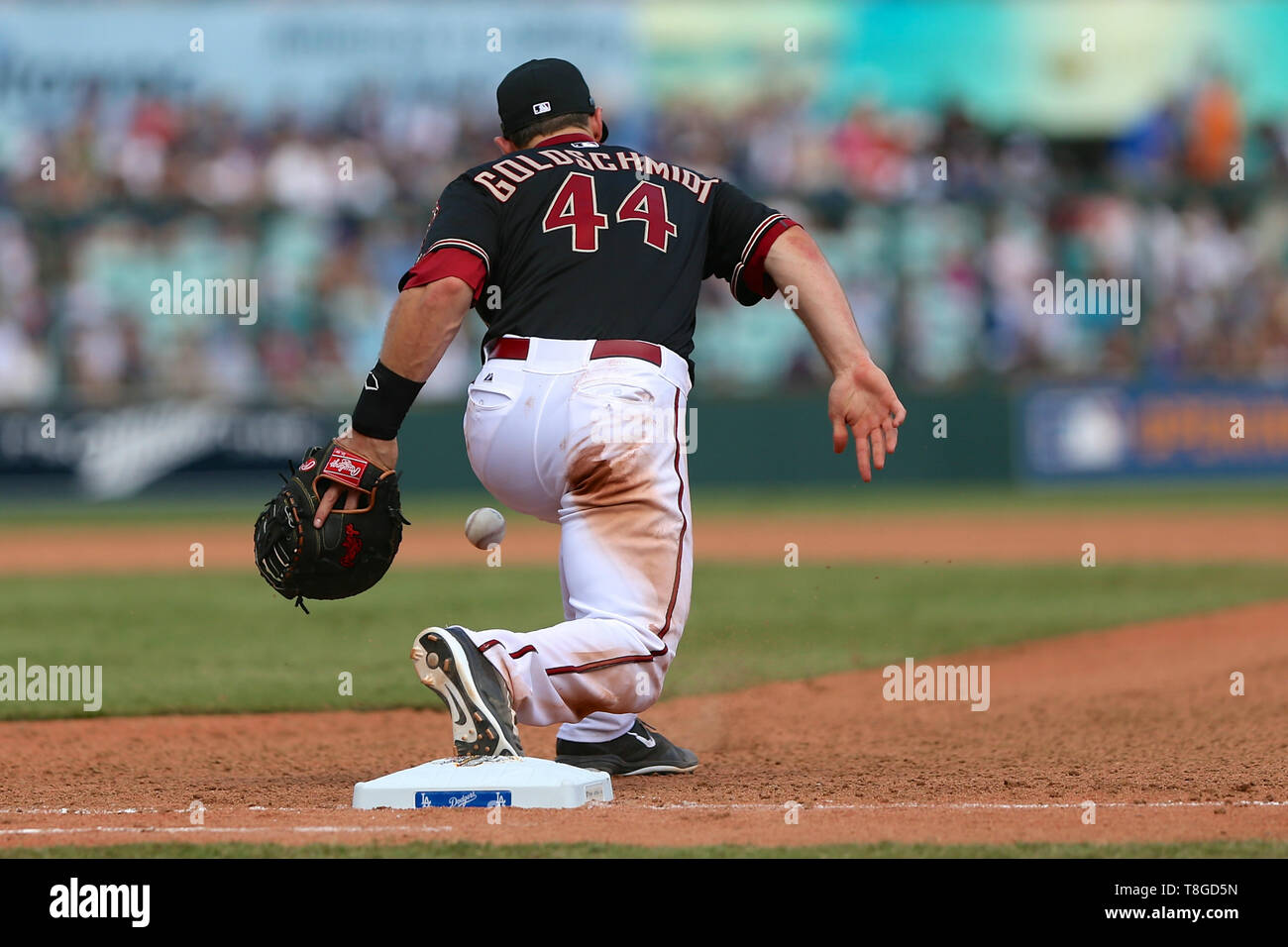 Paul Goldschmidt, MLB 2014 des Dodgers de Los Angeles, la série d'ouverture v Arizona Diamondbacks au Sydney Cricket Ground, le 23 mars 2014. Banque D'Images