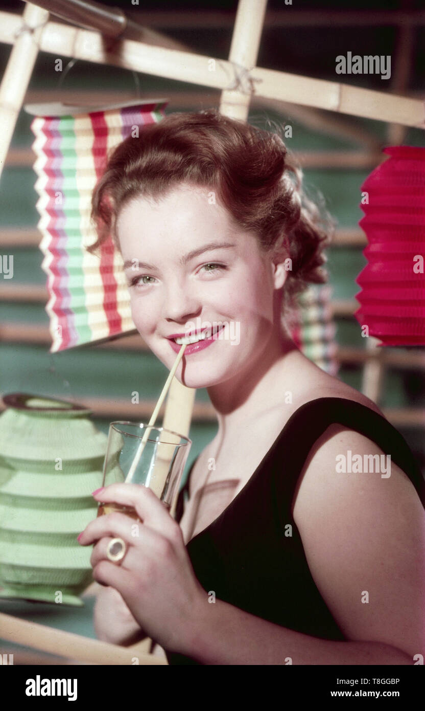 Romy Schneider, deutsche Schauspielerin, Deutschland 1950er Jahre. L'actrice allemande Romy Schneider, Allemagne 1950. Banque D'Images