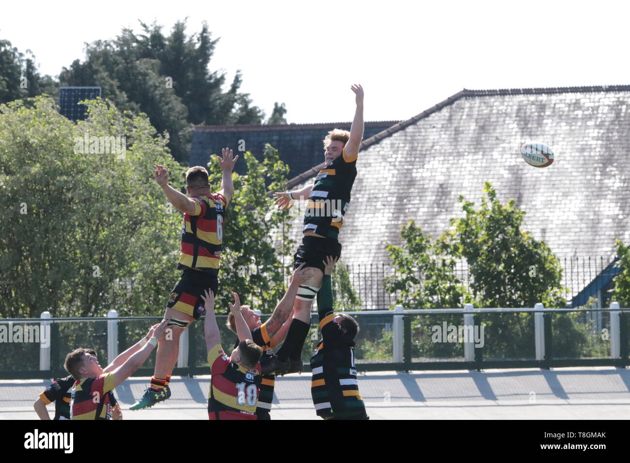 Carmarthen Quins V Merthyr RFC Banque D'Images