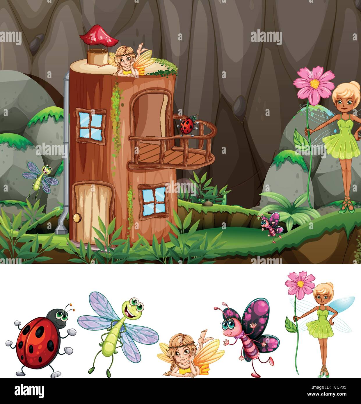 Fantasy Land parlons nature illustration Illustration de Vecteur