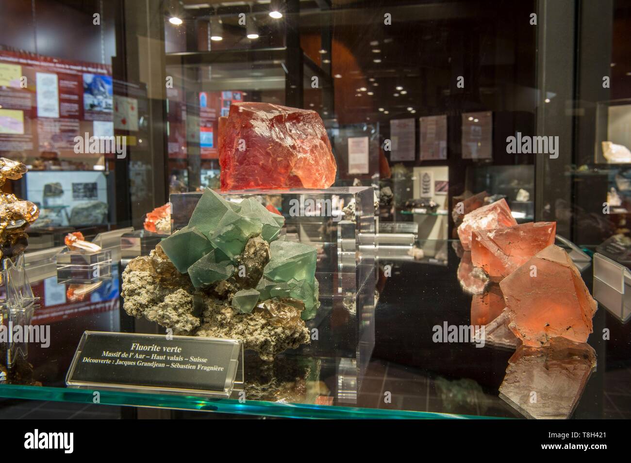France, Haute Savoie, Chamonix Mont Blanc, dans le cristal d'exposition du musée de l'Espace Tairraz Banque D'Images